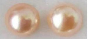 Серьги-грибы натуральная японская 13-14 мм южного моря розовая жемчужина 14 тыс. Золото