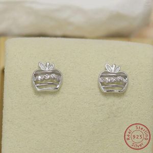 Stud Küpe 2024 925 STERLING Gümüş Minimalist Küçük Aksesuarlar Retro Apple Kadınlar Moda Çok yönlü Yaratıcı