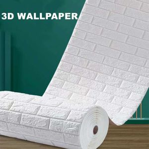 Adesivo de diy adesivos 3d papel de parede papel de parede rolo auto adesivo branco azul rosa cinza tijolo de tijolo macia decoração de casa decoração de casa 230531 papel