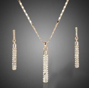 2021 Crystal Clear 18k Real Golded Elements Elements Серьги и подвесные наборы ожерелья Sell26651955323068