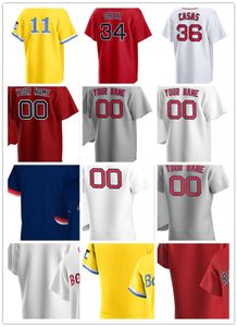 Boston David Ortiz Ted Williams Tyler O'Neill Reese McGuire Jarren Duran Triston Casas Masataka Yoshida Ceddanne Rafaela Rafael Devers Red Sox Beyzbol Jersey Jersey Kadınlar