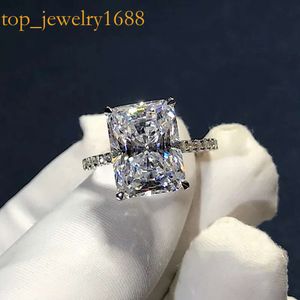 Bant Radyant Kesim 3CT Laboratuar Diamond Ring Sterling Sier Bijou Nişan Moissanit Ring 8157 Women For Women Bridal Party Jewelry 815706943