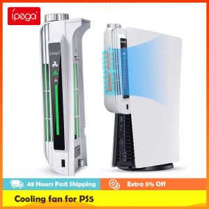 Мыши Ipega охлаждающие вентиляторы для PS5 с светодиодными световыми дисками и цифровыми изданиями Cooler для Sony PlayStation 5 игровых аксессуаров PS 5