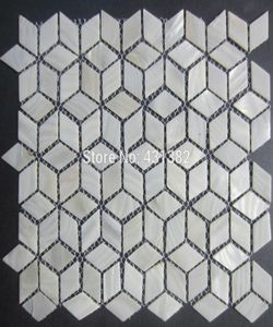 Rhombus Shell mozaik fayans4224naural saf beyaz annesi inci karolar mutfak backsplash banyo duvar döşeme78033558729161