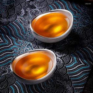 Çay Tepsileri Yaratıcı Altın ve Gümüş Ingot Dekorasyon Kupası Usta Sterling