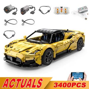 Diecast Model Cars New Rastar 93500 Technology MC20 Supercar Model Application Program Remote Control 93510 Automotive Power Block Broad Block Toys J240417