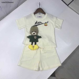 Yeni bebek eşofmanları çocuk yaz takım elbise çocuk tasarımcısı kıyafet boyutu 90-140 cm örme oyuncak ayı tasarım erkekler tişörtler ve şort