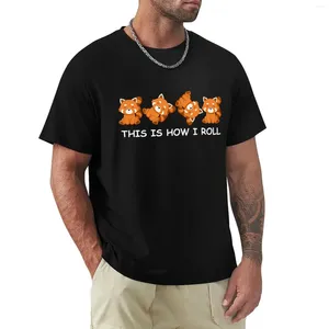 Erkek Polos Kırmızı Panda Hediye Çocukları Bu Nasıl Roll Ben Kadınlar T-Shirt Vintage Giysileri Yaz Sade T Shirt Erkekler