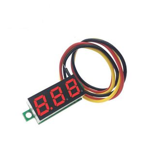 Вольтметр DC 0V-100V Цифровой светодиод 0,28 дюйма Deter Power Volt Detecter для автомобиля с красным синим зеленым желтым