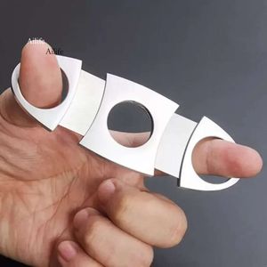 Ups Paslanmaz Çelik Kesici Bıçağı Taşınabilir Küçük Çift Bıçak Makas Metal Kesim Puro Cihazları Araçlar Sigara Aksesuarları 9.10 0417