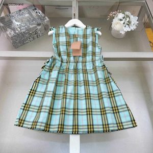 New Baby Skirt Girls Partydress Tamanho 110-160 cm Roupas de grife infantil Multi Color Cross Stripe Design Princess Dress 24April