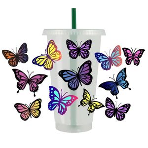 Наклейки UV DTF Cup Transfer Prints Full Stickers для чашков кружки Tumblers Can Can 24 унции Venti Cold Cul с отверстием кофейной обертки