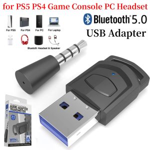Adaptör Bluetooth Ses Adaptörü PS5/PS4 Oyun Konsolu PC kulaklık 2 için kablosuz kulaklık adaptör alıcısı 1 USB Bluetooth 5.0 dongle