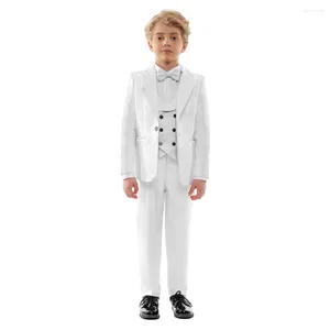Erkekler Takımlar Akıllı Boys Düğünler için Blazer Pantolon 2024 Çocuk Resmi Giysiler Elbiseler Çocuk Partisi Setleri Klasik Teeanger Boy Okul Takım