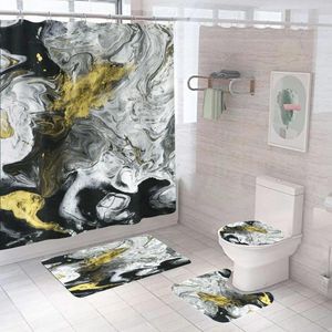 Halılar beyaz altın mermer duş perdeleri kancalar modern halı banyo dekor tuvalet kapak kapağı banyo mat halı wc aksesuarları