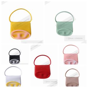 LEXURY CRIANÇAS CARTA APPLIC Jelly Bolsa Girls ombro único Alar Bag Kids Candy Color PVC Designer Bag Z7748