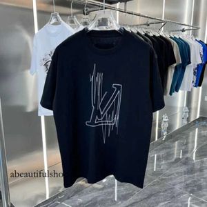 Tasarımcı Louiseviutionbag Mens Tshirt Nakış Yüksek kaliteli erkekler Kadın Mürettebat Tshirts Büyük Boy Kazak Tee Louies Vuttion gömlek 2