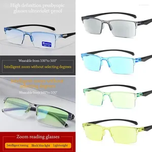 Güneş Gözlüğü Otomatik Güç Anti-Mavi Işık Okuma Gözlükleri Yakın Uzak Mavi Ray Otomatik Zoom Gözlükler Ultralight Göz Koruması