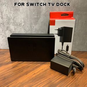Joysticks NS Switch Dock için Yeni 2in1 Kiti Şarj Dock HDMICompatible TV Şarj Cihazı İstasyonu Stand Dock + Anahtar AC Adaptör Güç Kaynağı