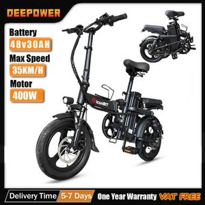 Велосипеды Deackower Mini Foldab Ebike 500W 48V 30AH Rovab Battery Multi-Shock Absorbing Urban Ectric Bike для Aldult L48
