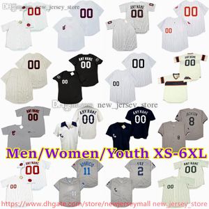 Özel XS-6XL Film Gerileme Beyzbol Forması 15 Richie Allen 72 Carlton Fisk Frank Thomas Nellie Fox Bo Jackson Luis Aparicio Paul Konerko Greg Luzinski Forma