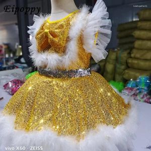 Sahne Giyim Çocuk Paketli Guzur Dans Elbisesi Kostümleri Kızlar Sevimli Şemsiye Prenses Performans Toddler Xingx Dans