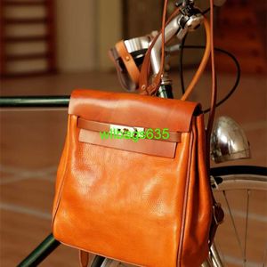 Deri sırt çantası çantaları güvenilir lüks ky el çantası İtalyan sebze tabaklanmış inek derisi el yapımı özelleştirilmiş highend backpack ins platin buc logoya sahip hbp5lf