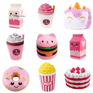 Antistress squishy hamburger milkshake squishe çörek oyuncakları stres rahatlama anti-stres pratik şakalar sürpriz squshy hediye 0418