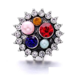 Tıkıklar kancalar toptan karışık rhinestone snap düğmeleri kelebek toka 18mm metal dekoratif düğme taklitleri için mücevherler findti dhfp1