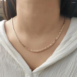 Ketten stilvolle Schmuck 3-5mm Wide Womens Girls Halskette 585 Roségold Farbperle gebogene Rolo Marina Cuban Link Kette 50 cm 60 cm CN35A