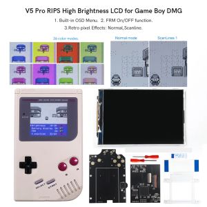 Hoparlörler Pro V5 GBO IPS LCD Arka Işık Kitleri Game Boy GBO/DMG Konut Kabuğu için 36 Renk Mod Değiştirme Ekranı