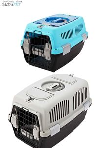 Кошачьи носители ящики дома щенки до транспортировки воздушного самолета дышащая питомца кошачья кошка для перемещения IC Box для кошек и небольших Dos Pet Cat Cae L49