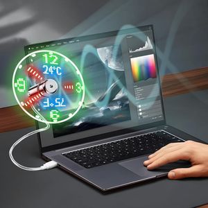 Taşınabilir USB Gadgets Zaman ve Sıcaklık Soğuk Dizüstü Bilgisayar PC Defteri Ofis, Ev Seyahati için Taşınabilir Esnek Gooseeck Fanları ile LED Fan