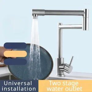 Mutfak muslukları 304 Paslanmaz çelik kurşunsuz katlanır musluk mikseri 360 derece döner tek sap nikel lavabo havza muslukları