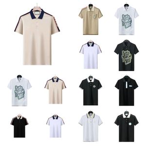 T-shirt masculina European Luxury Designer de lazer pólo camisa de camiseta masculina Moda de cor letra de cor sólida Bordado de verão M-xxxl