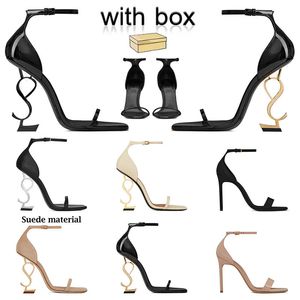 designer high heels shoes women 2024 Mit Box Kleid 10cm Schwarz Weiß Luxus Wildleder Peep Toe Sandalen Büro Gummi Loafers 【code ：L】