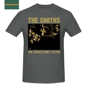 Erkekler Tişörtleri Smiths World Dinlemez Erkekler Gömlek Yenilik Tee Kısa Kollu Yuvarlak Boyun T-Shirts Pamuk Grafik Baskılı Üstler