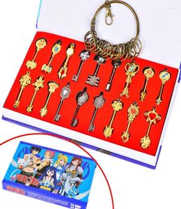 Kolye Kolyeleri 18 PCSSET Anime Peri Kuyruk Lucy Heartfilia Zodyak Metal Anahtarlık Kolye Altın Anahtar Yüzük Accessiories9428625