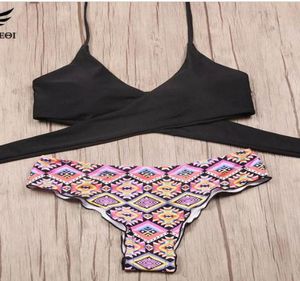 2017 Cross Brazilian Bikinis Women Swimwear Swimsuit Push Up Bikini Set Set Halter Top Beach Barging Suits Swim Wear4577068