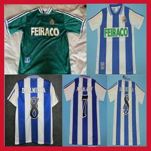 1999 2000 Deportivo de la Coruna Retro Soccer Jersey 7 Makaay 8 Djalminha 9 Tristan Valeron Helder Ziani 99 00 Classic Away Football Flor