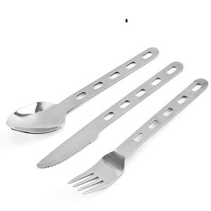 Faca de aço inoxidável Spoon Spoon Western Tabelware Set Camping Outdoor portátil Tableware de três peças Conjunto de três peças