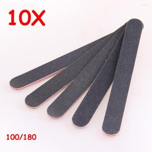 Tırnak Dosyaları Toptan- 10pcs Eva Japonya Kumları Kağıt Zımparalama Kaliteli Manikür Professional 100/180 Salon için Siyah Dosya