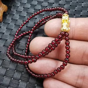 Strand Yeşim Garnet Boncuk 3mm Çok Circli Tavuk Kırmızı Kan Bilezik