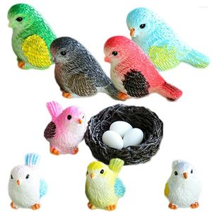 Bahçe Süslemeleri Mikro Peyzaj Kuş Sevimli Kuşlar Şekil Mini Yuva Süsleme Yumurtaları Küçük Paskalya Dekorları Model