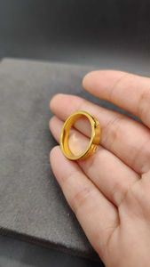 Tasarımcı Aşk Yüzüğü Lüks Takı Kajia Kapalı Katı Geniş Dar Baskı Tam Altın 9999 Erkekler ve Kadınlar İçin Bilezik Düğün Hediyesi