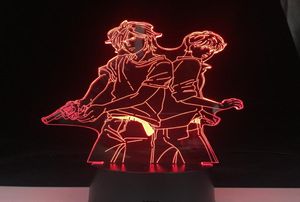 Пепельная рыса и Eiji Okumura Светодиодная 3D аниме -лампа банановая рыба 3D светодиод 7 Цветов.