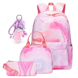 Сумки Новое прибытие для девочек школьные рюкзаки детские школьные школьные сумки для девочки рюкзак принцессы с ланч -корпусом детей книги щипы