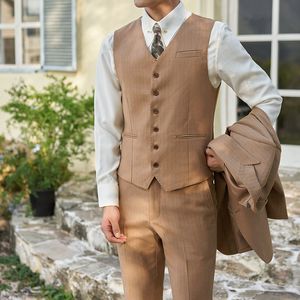 2024 Yeni Varış Elbise Yelekler Erkekler için İnce Fit Erkek Takım Yelek Erkek yelek gündelik kolsuz resmi iş ceketi