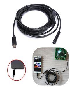 55 мм 6 светодиодов Micro USB Android Endoscope Camera 7 мм водонепроницаемой HD 720p 13MP Camera Camera Tube для Android PC 5PCS66667779