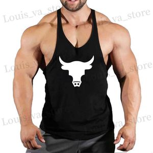 T-shirt maschile brand palestre ginnase canotte da uomo camicia snella y dorso di bodybuilding e palestre da uomo canottiere abiti muscoli regata t240419